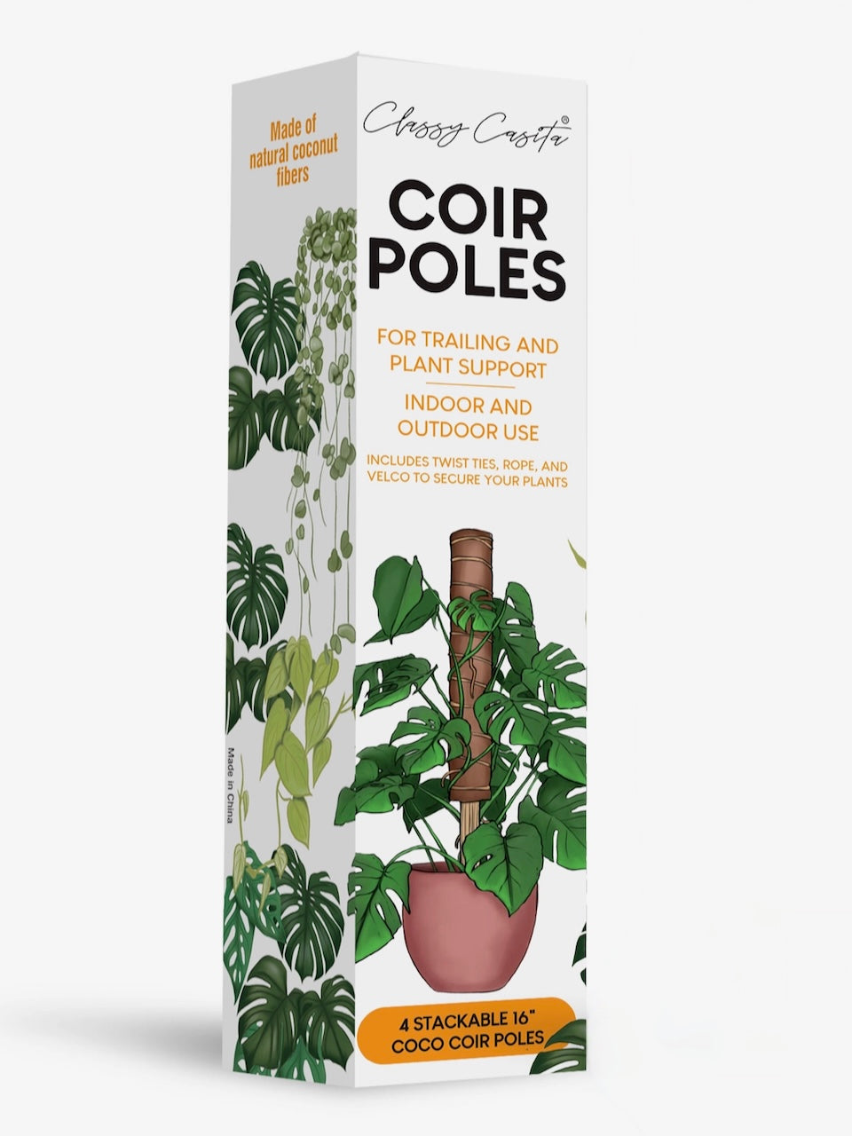 Coco-coir Stackable Plant Support, Set of 4