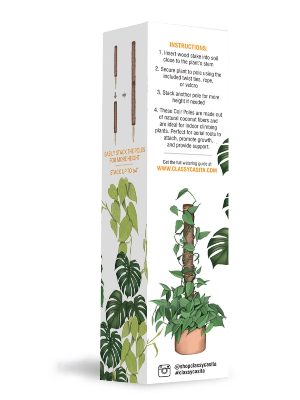 Coco-coir Stackable Plant Support, Set of 4