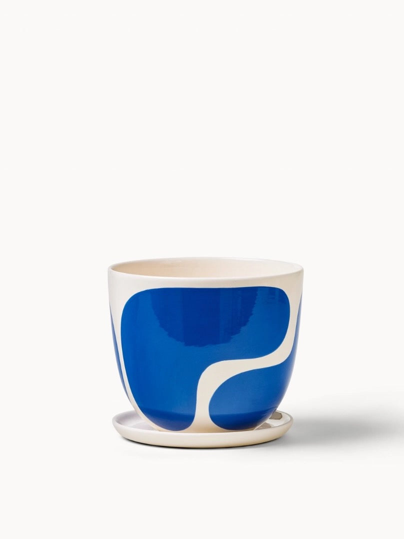 Franca Handmade Planter with Saucer, Medium 6" (Mutiple Colours)