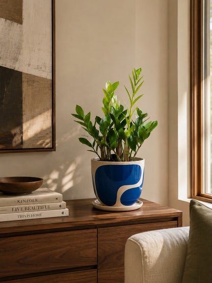Franca Handmade Planter with Saucer, Medium 6" (Mutiple Colours)