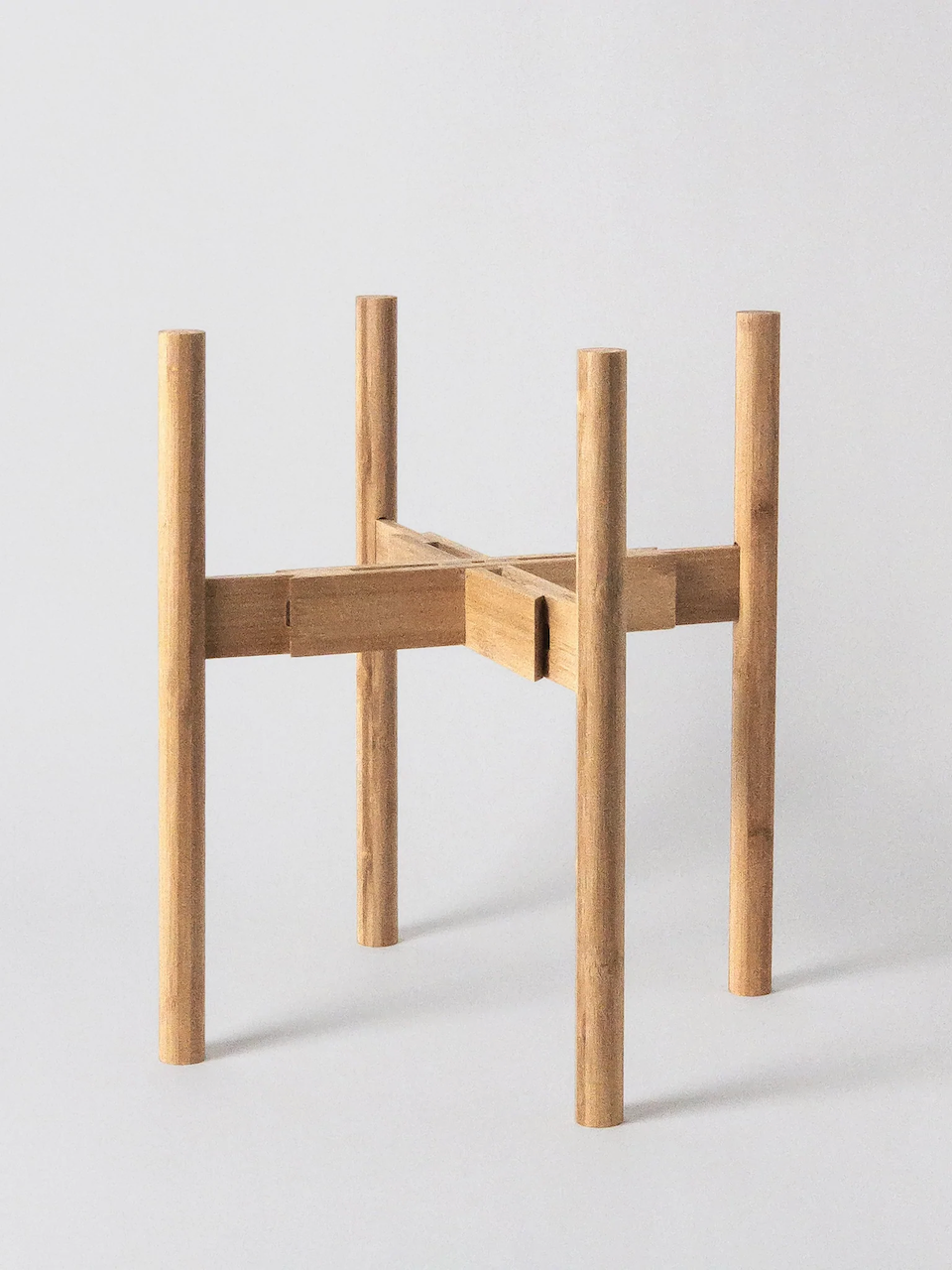 Kanso Bamboo Plant Stand, Natural | Adjustable Wood Plant Stand